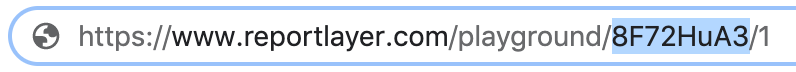 Where to find the template ID in a ReportLayer Playground URL